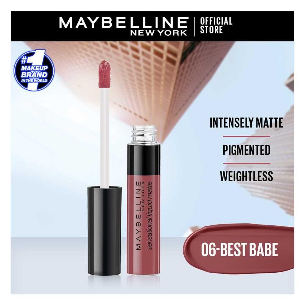 Maybelline New York Color Sensational Liquid Matte Lipstick, 06, Best Babe - Alcone 